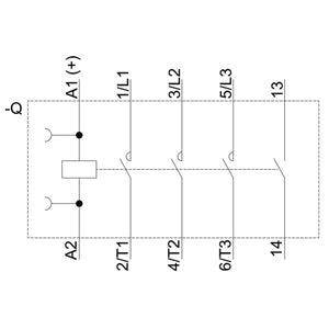 3RT2016-1BB41, Contacteur moteur 4kW, 400 V, bobine 24VDC, bornes à vis, 3 Pôles+1NO
